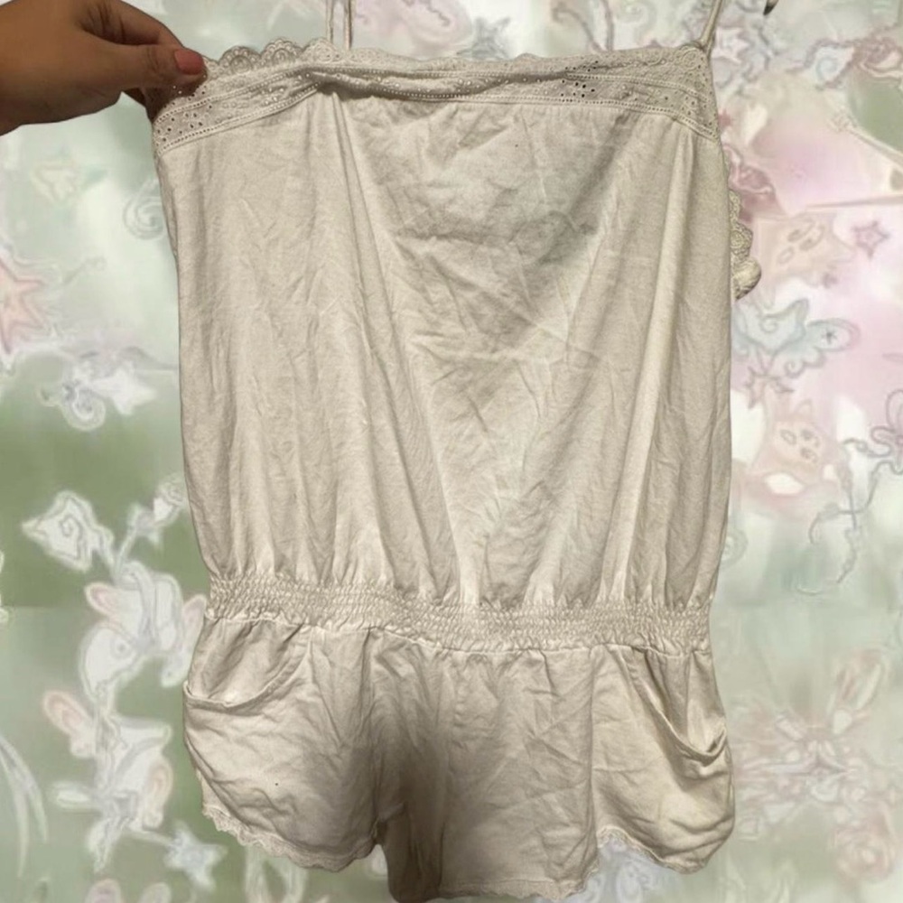 Victoria’s Secret White Lace Trim Romper | Size L |